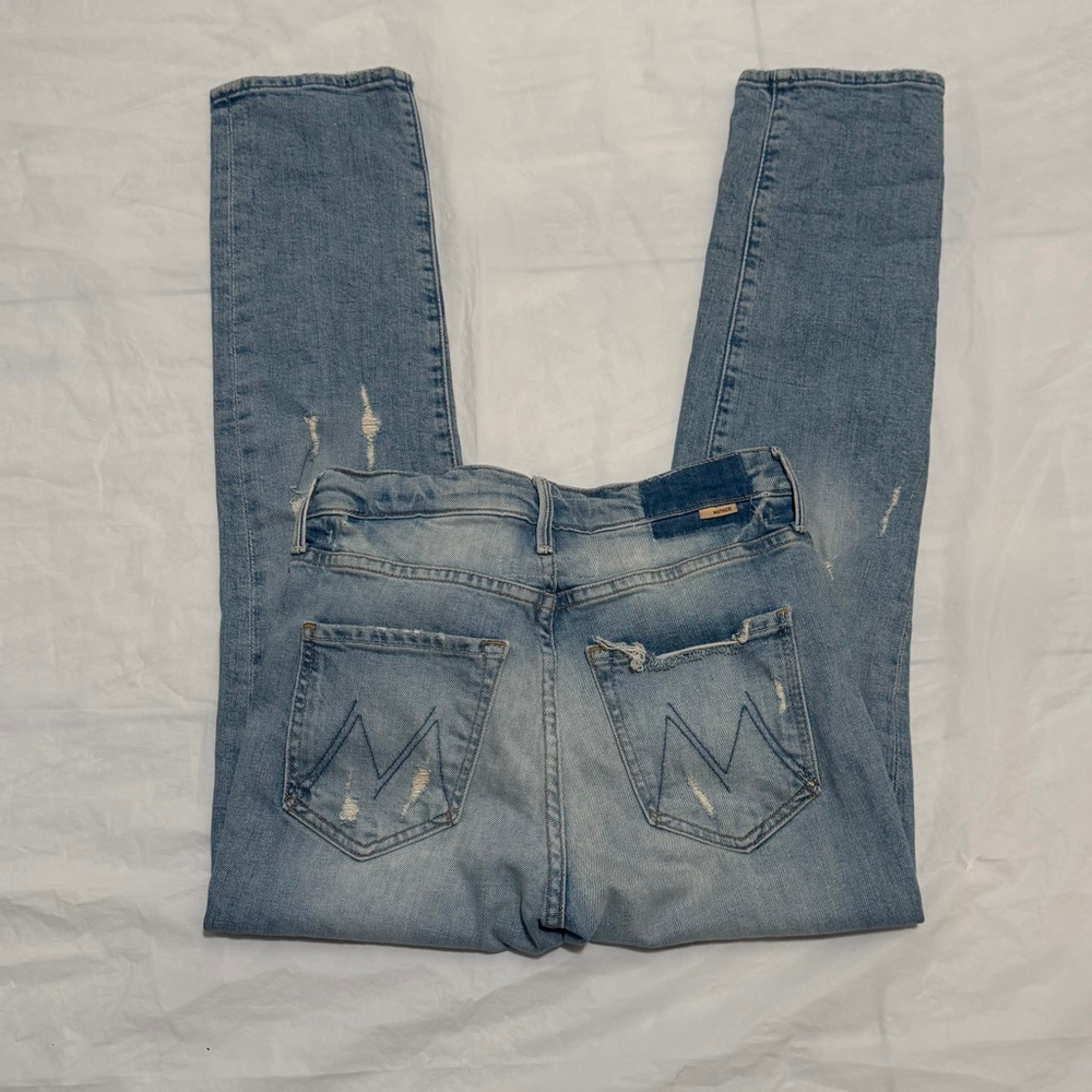 MOTHER The Trickster Ankle “An Icy Confession” High Rise Straight Leg Jeans Sz24